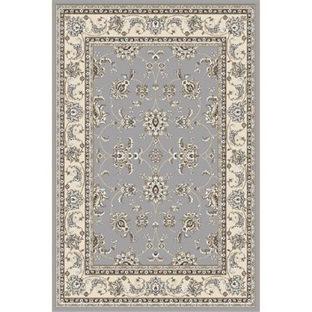 AURIC 1780-0034-GREY Pisa Round Grey Traditional Turkey Area Rug, 5 ft. 3 in. AU2643575